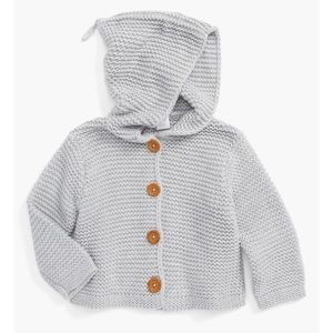 Nordstrom organic cotton hooded button down cardigan